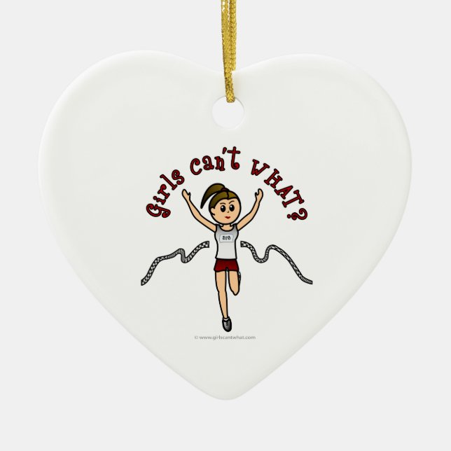 Ornamento De Cerâmica Luz corredora no Uniforme Vermelho (Frente)