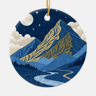 Ornamento De Cerâmica Luz da Lua na Montanha