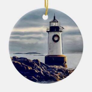 Ornamento De Cerâmica Luz de Pickering do forte no Natal