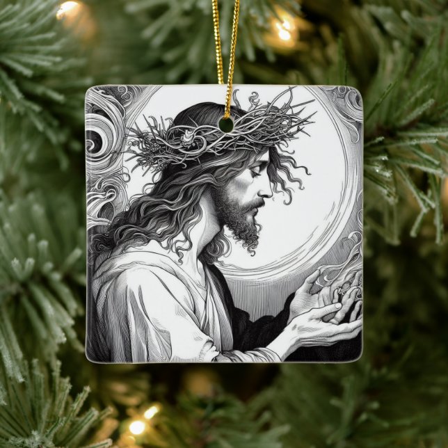 Ornamento De Cerâmica Luz do Natal de Jesus (Árvore)
