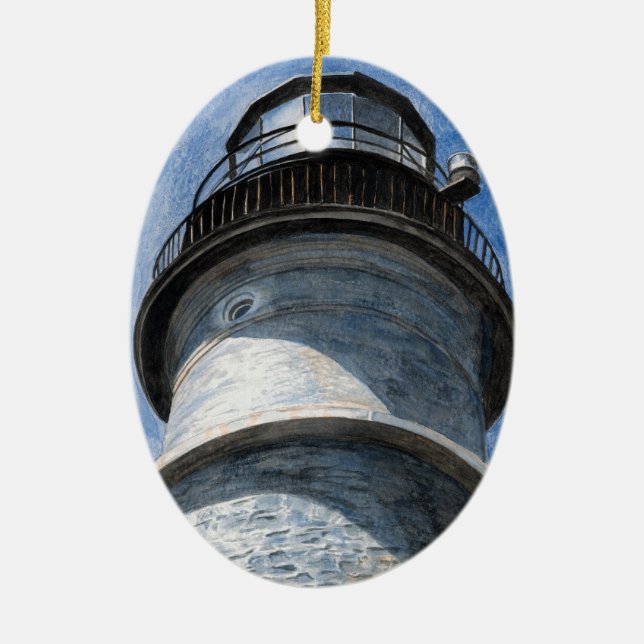 Ornamento De Cerâmica Luz na cabeça de Portland acima (Frente)