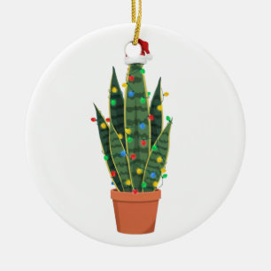 Ornamento De Cerâmica Luzes de Chapéu de Papai Noel Planta Cobra Senhora