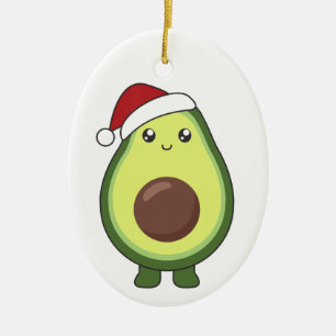 Ornamento De Cerâmica Luzes de Natal do Avocado Engraçadas Frio Adulto