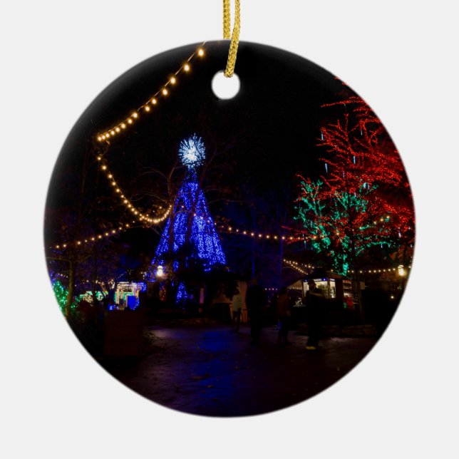 Ornamento De Cerâmica Luzes de Natal Galore (Frente)