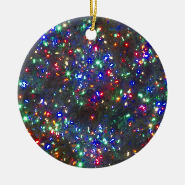 Ornamento De Cerâmica Luzes de Natal, Portland, Oregon (Frente)