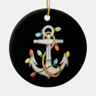 Ornamento De Cerâmica Luzes de Natal Xmas Barco de Cruzeiro Navegando Ân