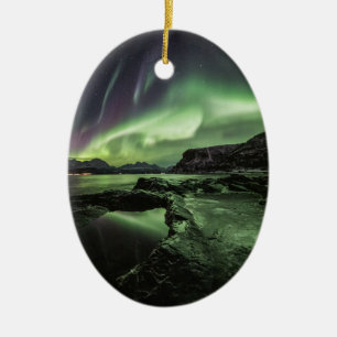 Ornamento De Cerâmica Luzes do Norte Noruega