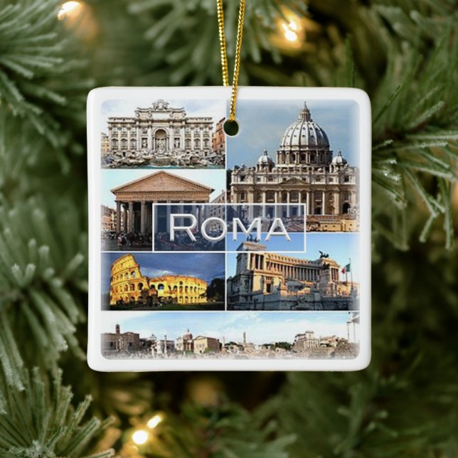 Ornamento De Cerâmica LZO010 mosaic of ROME, Lazio, Italy, (Árvore)
