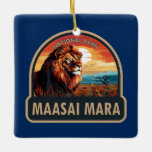 Ornamento De Cerâmica Maasai Mara National Reserve Lion Viagem Art<br><div class="desc">Maasai Mara vetor trabalho de arte design. Maasai Mara National Reserve é uma área de savana selvagem preservada no sudoeste do Quênia,  ao longo da fronteira com a Tanzânia. Seus animais incluem leões,  chitas,  elefantes,  zebras e hipopótamos.</div>