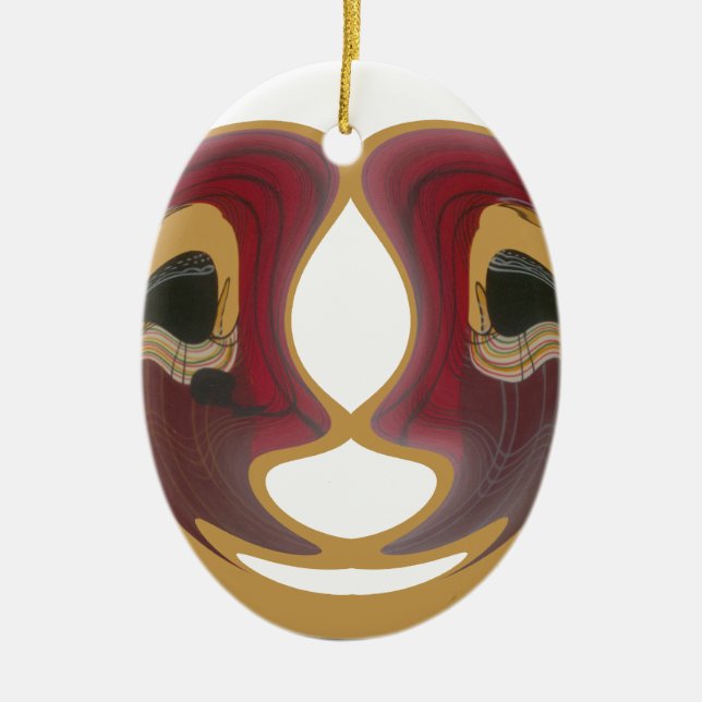 Ornamento De Cerâmica Maasai Tribal Whirl Art Impressão (Frente)