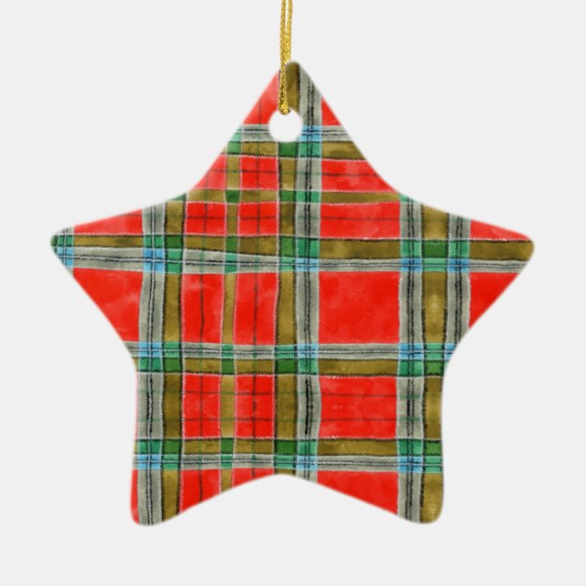 Ornamento De Cerâmica MAC BAIN TARTAN Ceramic Star Ornament (Frente)