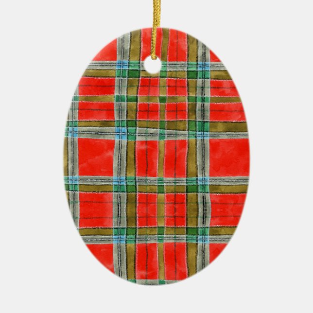 Ornamento De Cerâmica MAC BAIN TARTAN Cerâmica Oval Ornament (Frente)