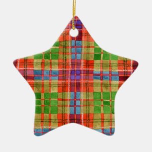 Ornamento De Cerâmica MAC RAE TARTAN Cerâmica Ornament