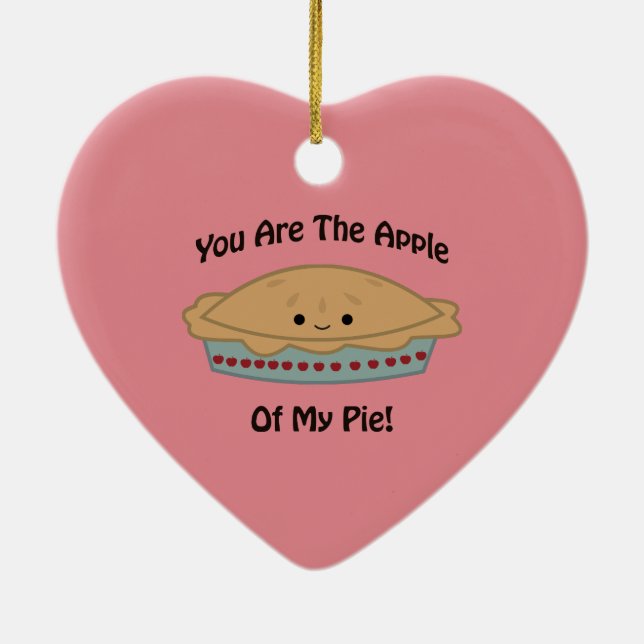 Ornamento De Cerâmica Maçã da minha torta (Verso)