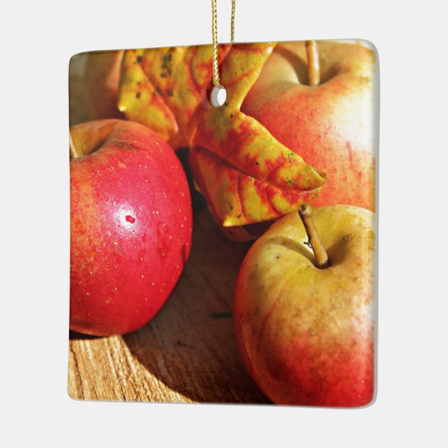 Ornamento De Cerâmica maçã maçãs fruta comida vinha personalizar (Esquerda)