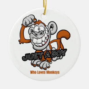 Ornamento De Cerâmica macaco apenas um menino