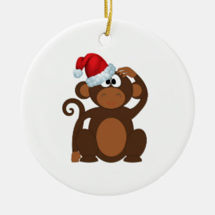 Ornamento De Cerâmica Macaco Cartoon