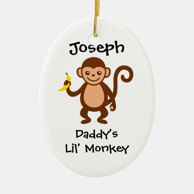 Ornamento De Cerâmica Macaco de Daddys Lil (Frente)