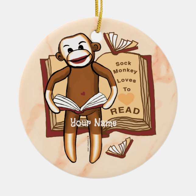 Ornamento De Cerâmica Macaco de Meia Lê (Frente)