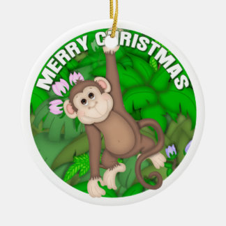 Ornamento De Cerâmica Macaco do Feliz Natal