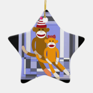 Ornamento De Cerâmica Macaco do Sr. e da Sra. Peúga