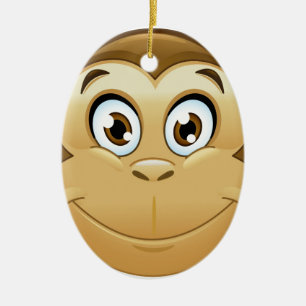 Ornamento De Cerâmica macaco emoji