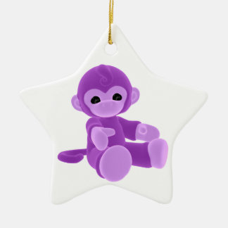 Ornamento De Cerâmica Macaco roxo
