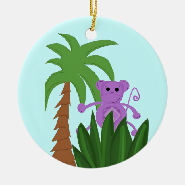 Ornamento De Cerâmica Macaco Selva (Frente)