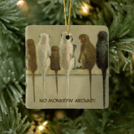 Ornamento De Cerâmica Macacos - Aniversário Comercial do Grupo Personali