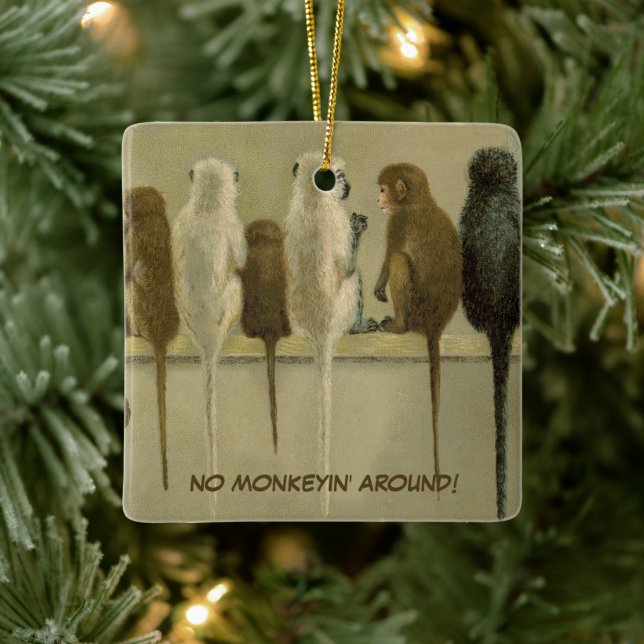 Ornamento De Cerâmica Macacos - Aniversário Comercial do Grupo Personali (Árvore)