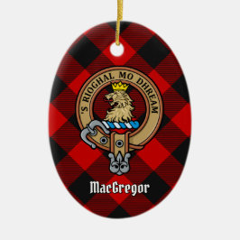 Ornamento De Cerâmica MacGregor Crest sobre Rob Roy Tartan