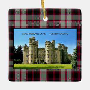 Ornamento De Cerâmica Macpherson Scottish Clan Cluny Castle Xmas