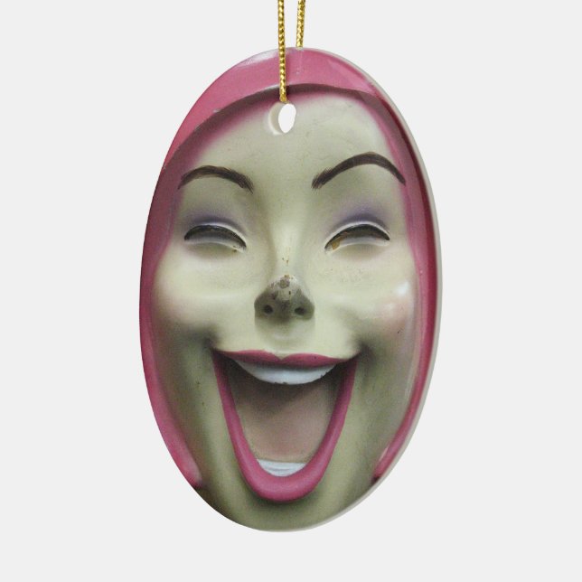 Ornamento De Cerâmica Mad Laughing Mannequin ~ Uncanny Valley Girl (Esquerda)