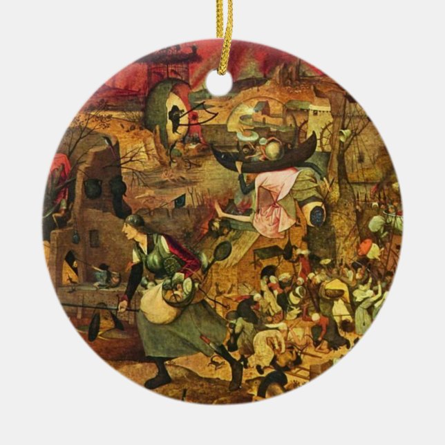 Ornamento De Cerâmica Mad Meg Por Hieronymus Bosch (Frente)