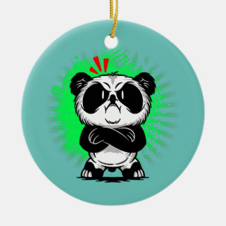 Ornamento De Cerâmica Mad Panda Irritada Urso Legal Homens Panda Mulhere