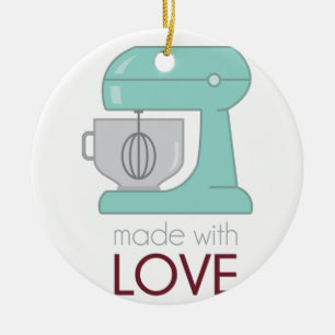 Ornamento De Cerâmica Made With Love Kitchen Mixer