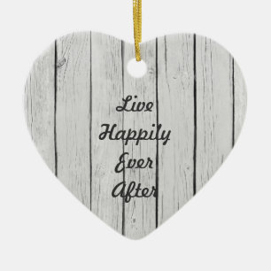 Ornamento De Cerâmica Madeira Branca Rústica Chic