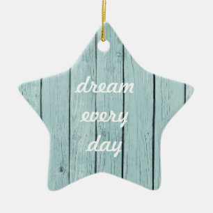 Ornamento De Cerâmica Madeira Corrente Chic Blue