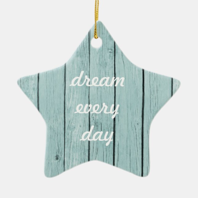 Ornamento De Cerâmica Madeira Corrente Chic Blue (Frente)