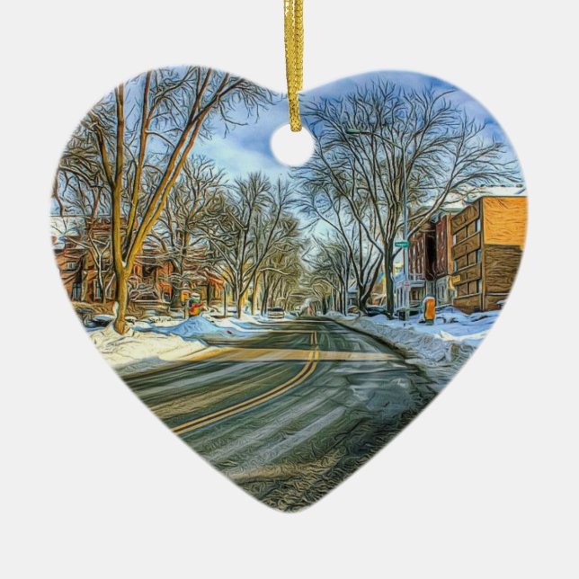 Ornamento De Cerâmica Madison, Wisconsin Cheese Head Christmas Keepsasao (Frente)