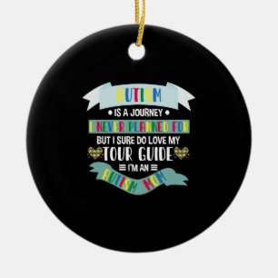 Ornamento De Cerâmica Mãe de Autista O Autismo É Uma Jornada Que Eu Nunc