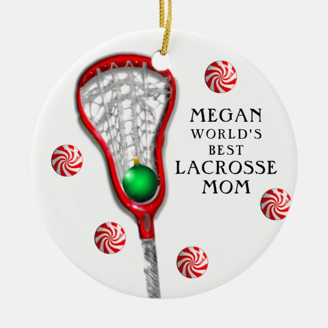 Ornamento De Cerâmica Mãe de Lacrosse (Frente)