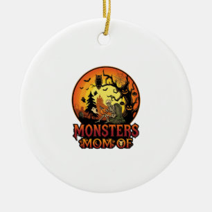 Ornamento De Cerâmica Mãe dos Monstros Halloween Esqueleto Abóbora Coruj