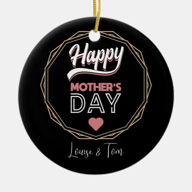 Ornamento De Cerâmica Mãe feliz (Frente)