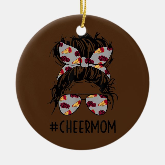 Ornamento De Cerâmica Mãe Mãe Mãe Mãe, Parentes Dando Cheerhead Mãe (Frente)