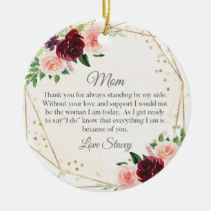 Ornamento De Cerâmica Mãe Personalizada Do Ornamento, Casamento