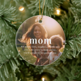 Ornamento De Cerâmica Mãe | Presente de Natal com Foto Sentimental