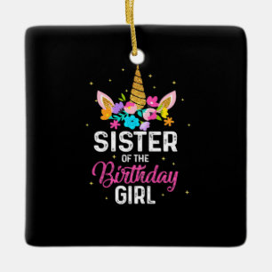 Ornamento De Cerâmica Mãe presente   Irmã Da Garota De Aniversário