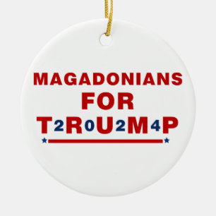 Ornamento De Cerâmica Magadonianos Para Trump 2024 Red Blue Star