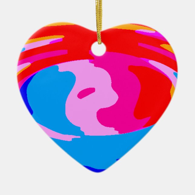 Ornamento De Cerâmica Magia arco-íris (Frente)